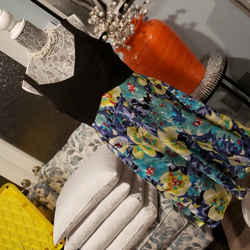 Signature Black and Floral A-line Dress